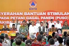 Kepala BNPB Dampingi Presiden RI Serahkan Bantuan Stimulan Bagi Petani Gagal Panen Terdampak Bencana Banjir